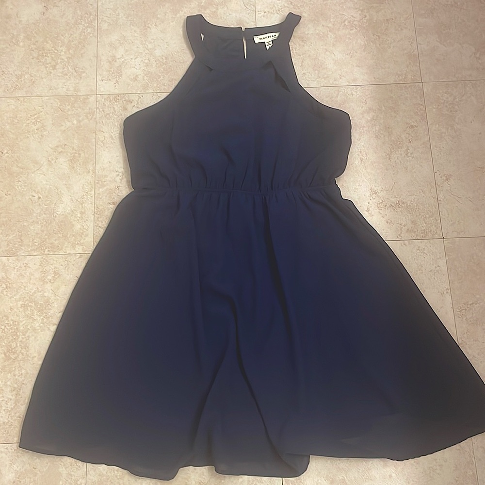 Navy blue skater dress - size L